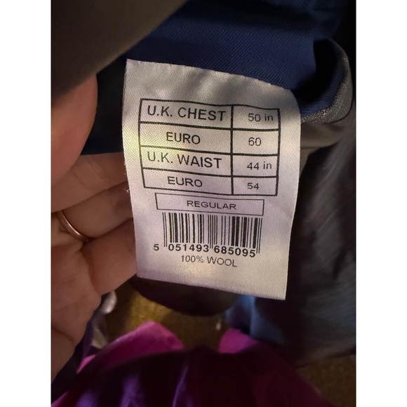 Alexandre London Savile Row Suit Mens US 46R Gray 2Button Business 100%‎ Wool - Picture 4 of 5